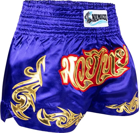 Namazu Thai Boksshorts Blauw & Goud L